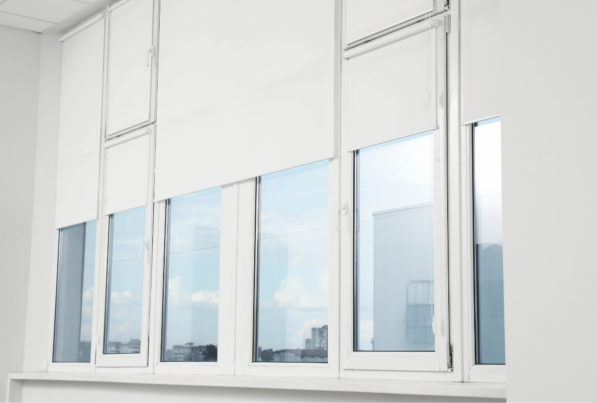 white window coverings
